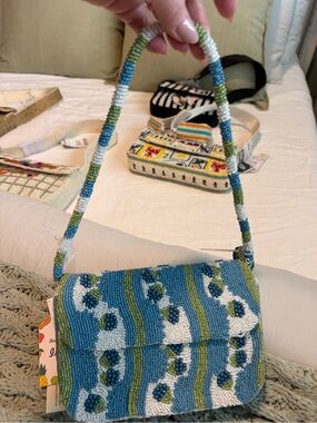 Blueberry 🫐 Beaded Blue & Green Mini Shoulder Bag